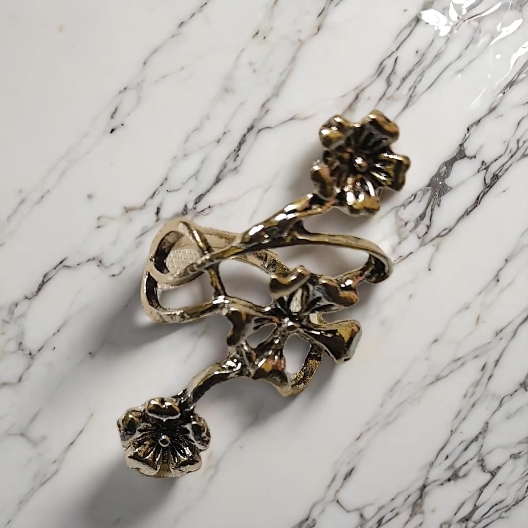 Elegant Crystal Blossom Adjustable Statement Ring