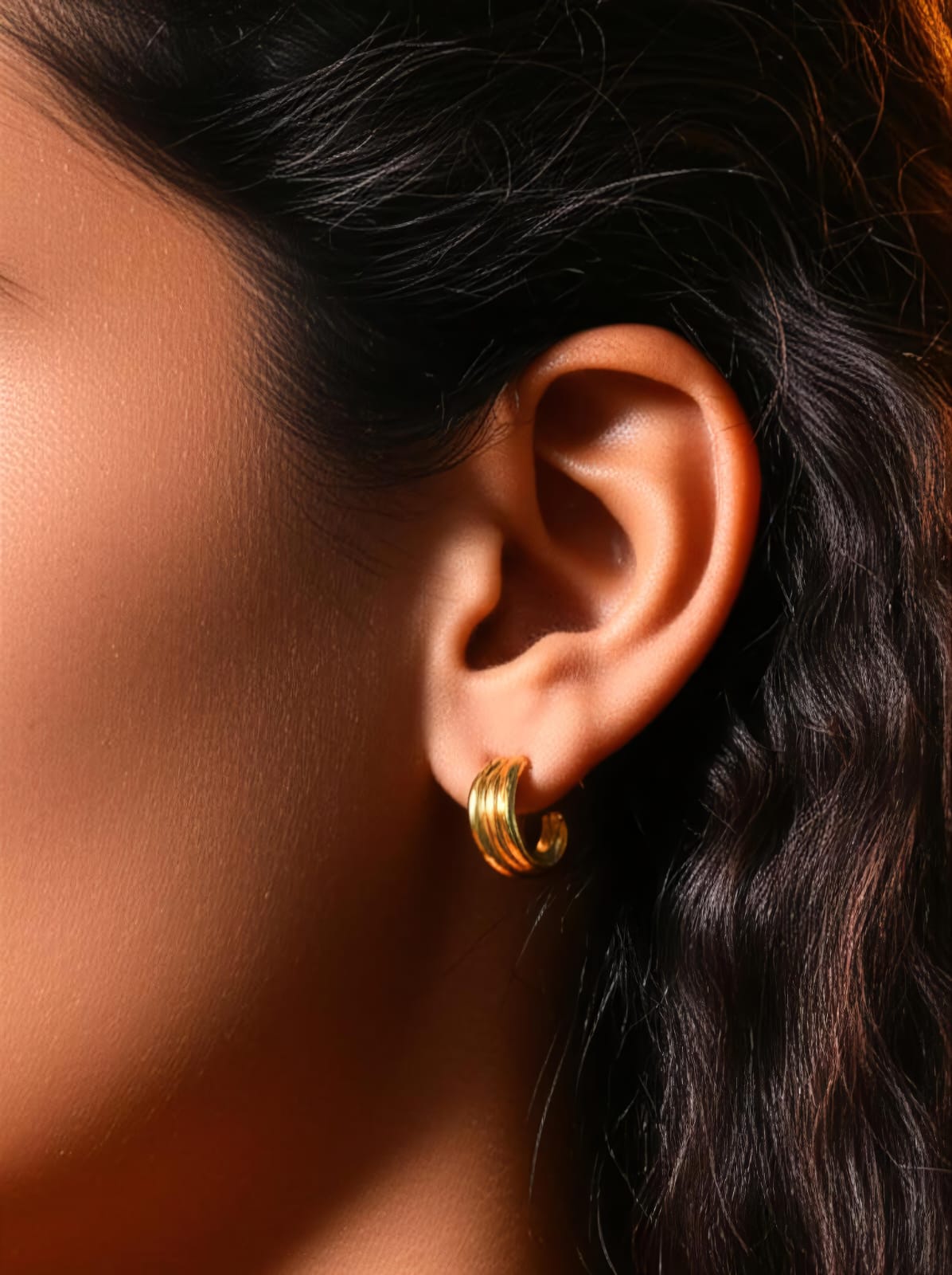 Bold Multi-Hoop Statement Earring – Gold-Plated Chunky Layered Design
