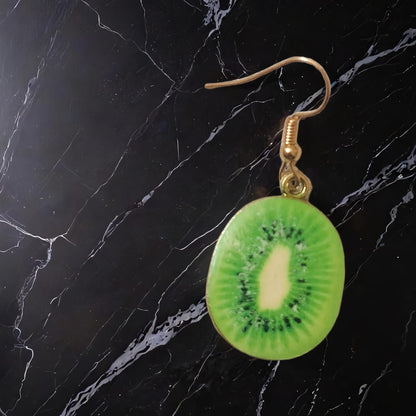 Fruity Kiwi Slice Dangle Earring – Quirky & Fun Statement Jewelry