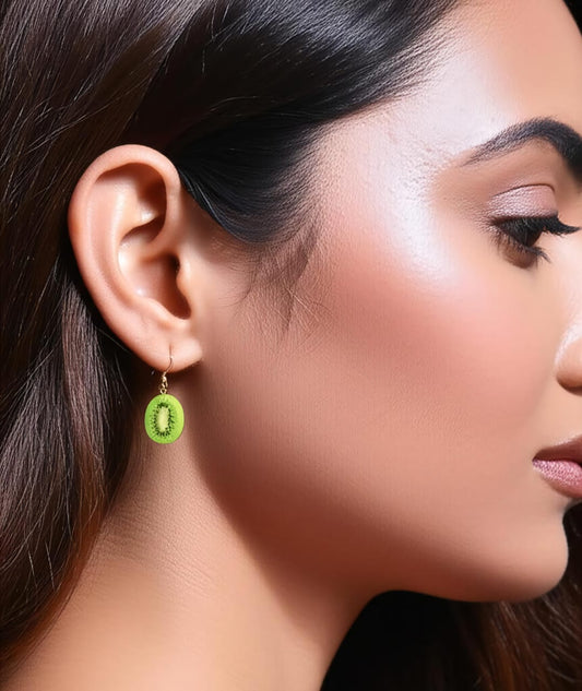 Fruity Kiwi Slice Dangle Earring – Quirky & Fun Statement Jewelry