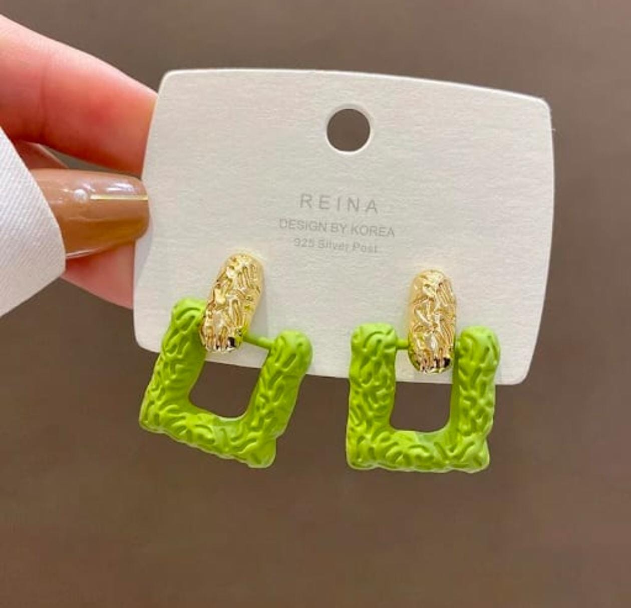 Neon Noodle Hoop Earrings – Textured Lime Statement Style