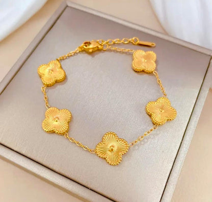 Blossom Charm Bracelet – 18K Gold Plated, Anti-Tarnish, Waterproof