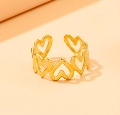 Open Heart Statement Ring – 18K Gold Plated, Anti-Tarnish, Waterproof