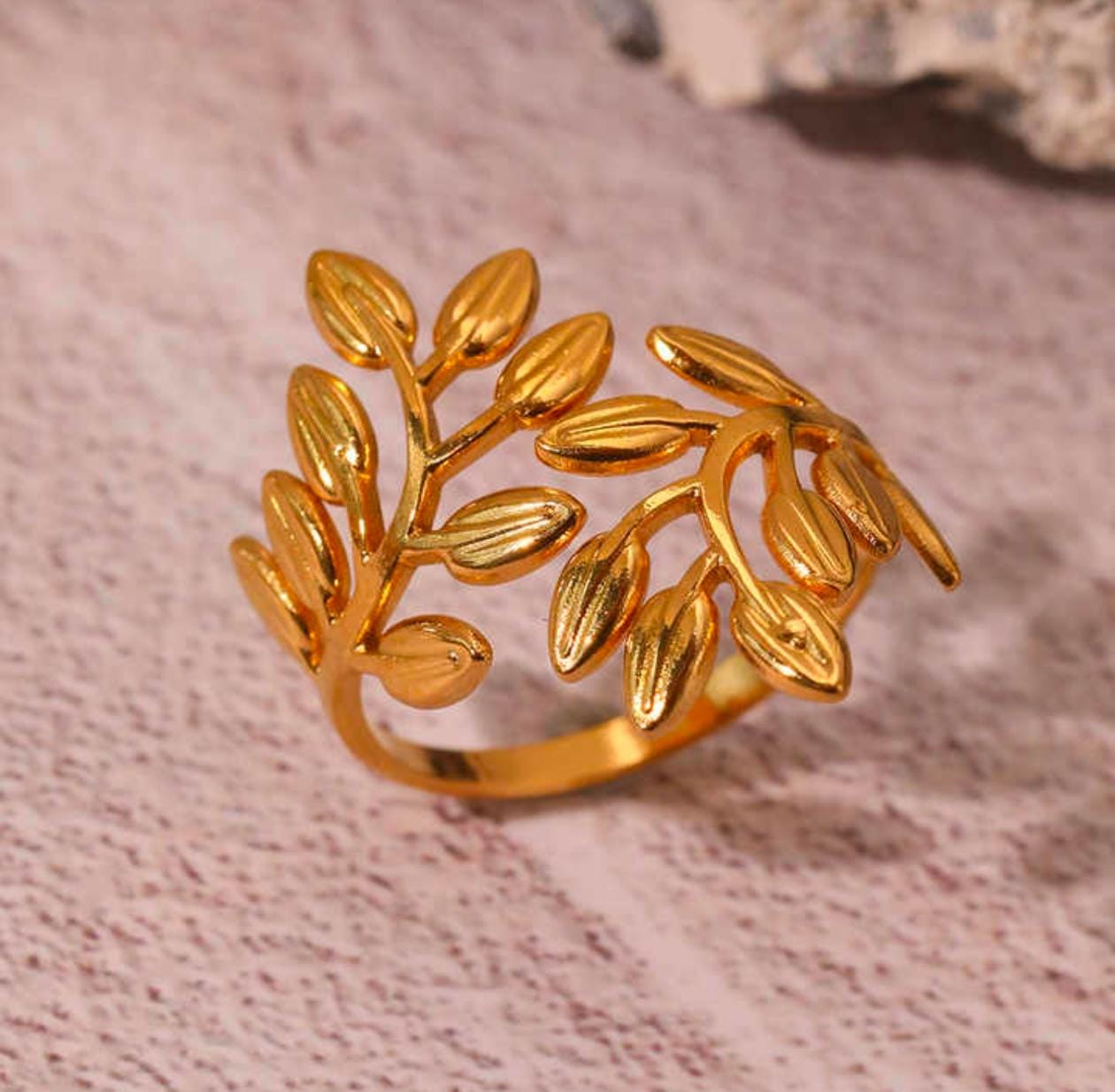 Golden Leaf Wrap Ring – 18K Gold Plated | Anti-Tarnish & Waterproof