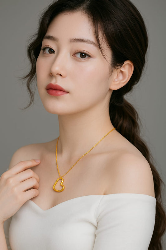 Minimalist Gold Heart Pendant Necklace