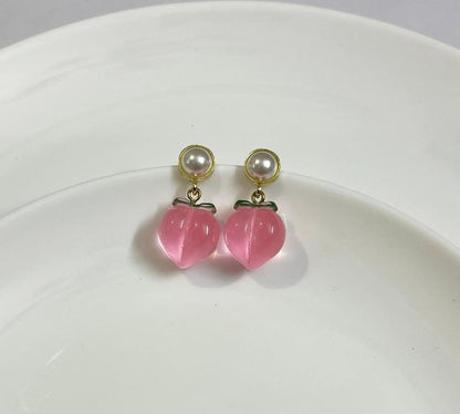 Pink Peach Acrylic Korean Style Earrings
