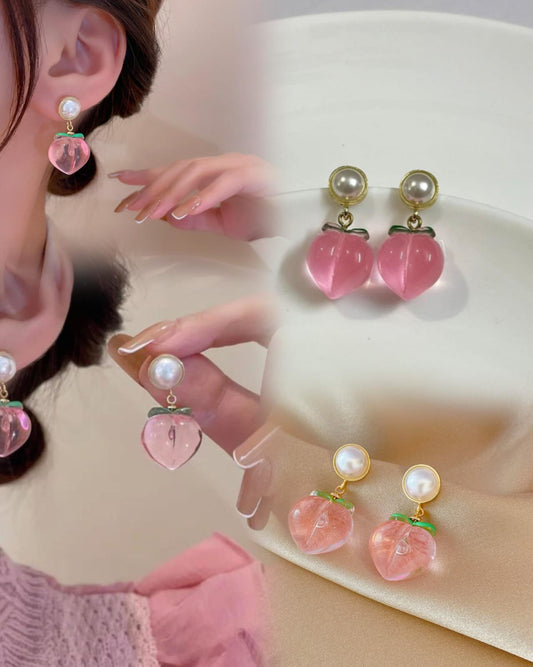 Pink Peach Acrylic Korean Style Earrings