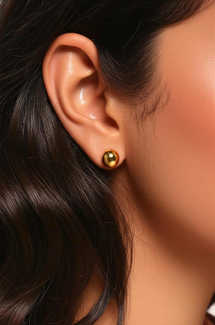 Classic Gold Dome Stud Earrings – Bold & Timeless Elegance
